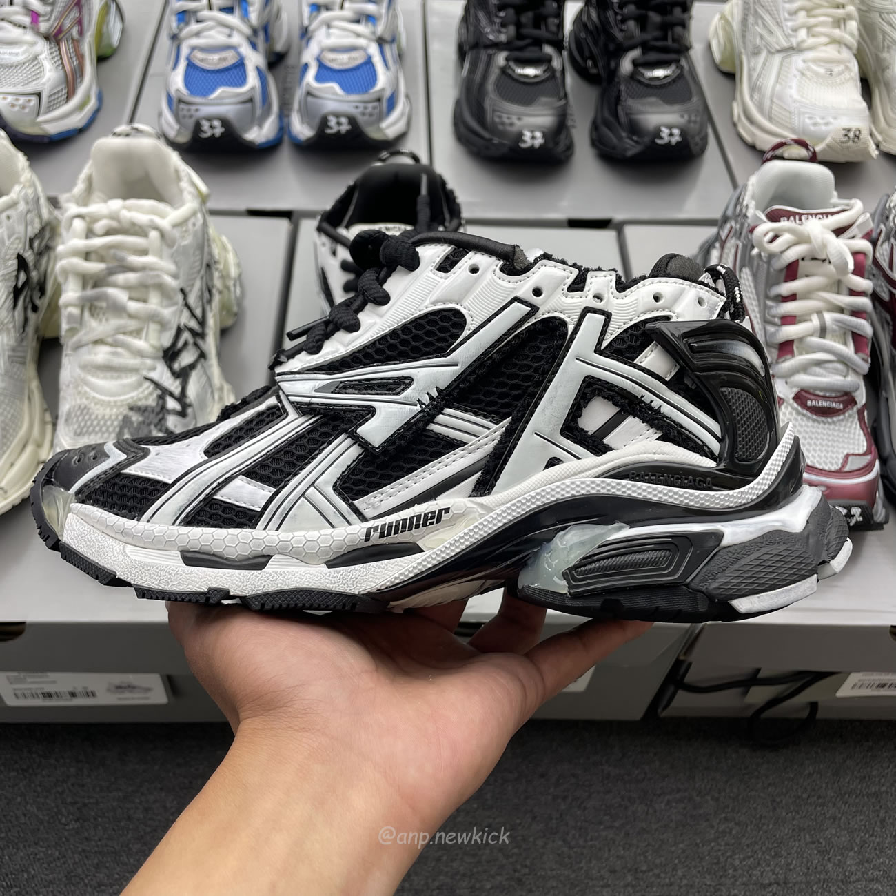 Balenciaga Runner White Grey Silver Black Blue Multicolor Burgundy (9) - newkick.cc